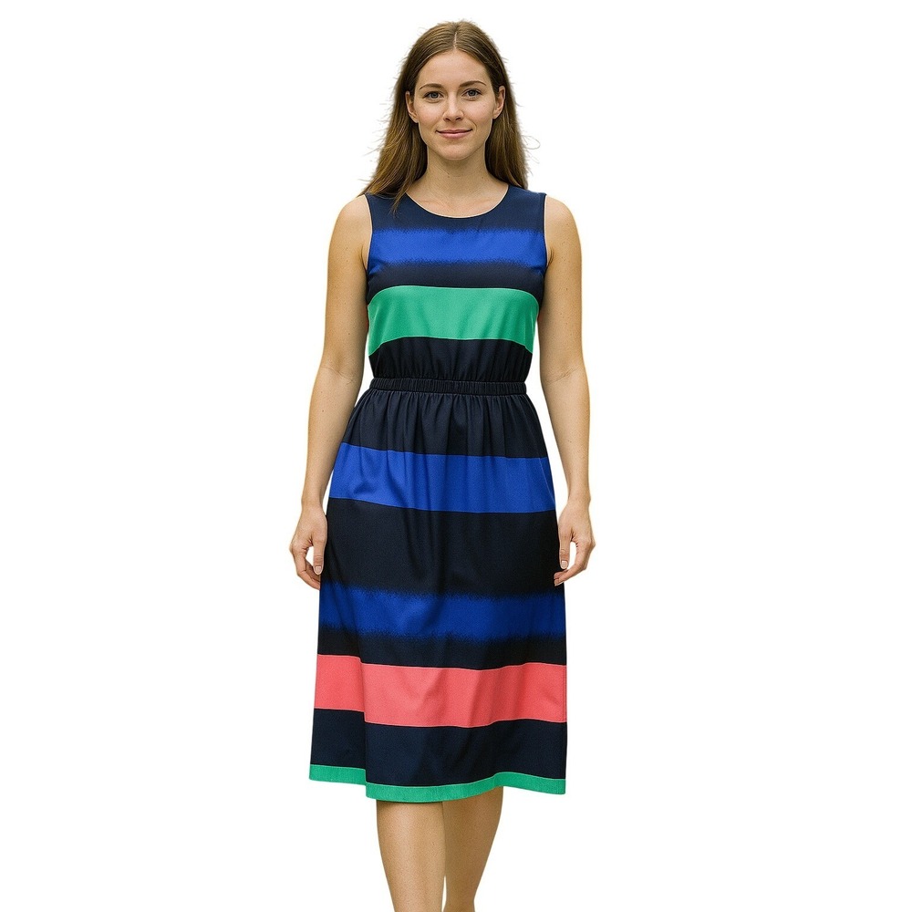 Loft Women's Sleeveless Multicolor Striped Dress Size S – Elegant Fashion